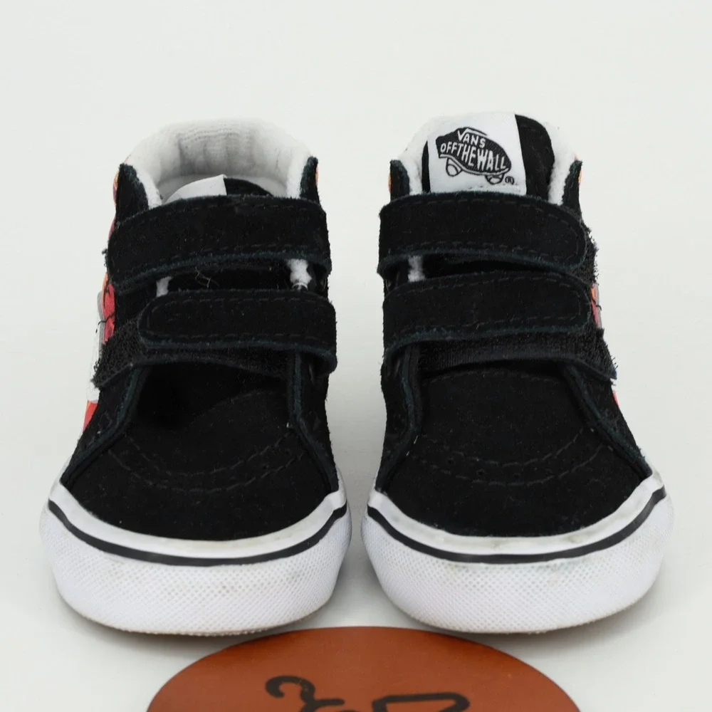 Vans Sk8-Mid Reissue V Toddler Shark Fire Black Suede Sneakers Size 6.0 Toddler
